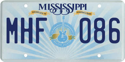 MS license plate MHF086