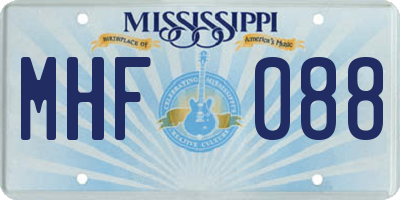 MS license plate MHF088