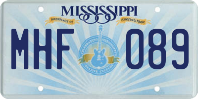 MS license plate MHF089