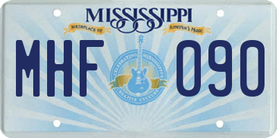 MS license plate MHF090