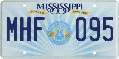 MS license plate MHF095