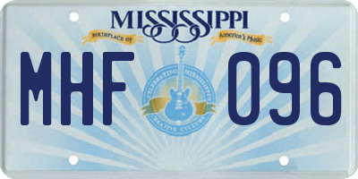 MS license plate MHF096