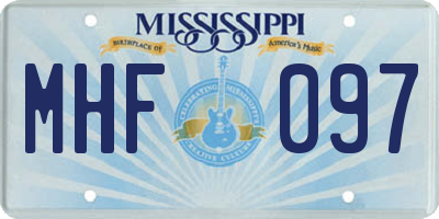 MS license plate MHF097