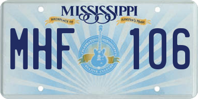 MS license plate MHF106