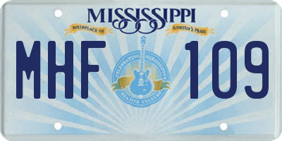 MS license plate MHF109