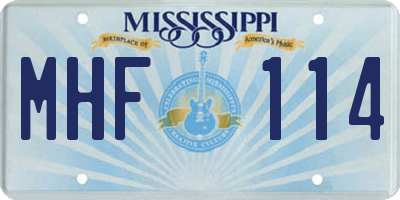 MS license plate MHF114