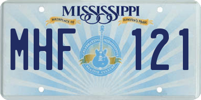 MS license plate MHF121