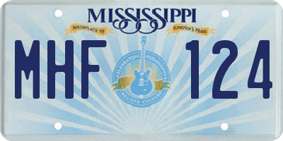 MS license plate MHF124
