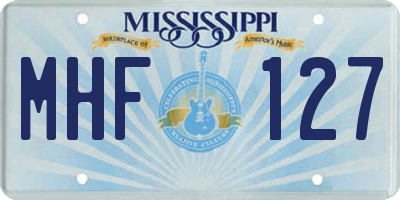MS license plate MHF127
