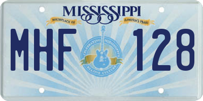 MS license plate MHF128