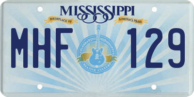 MS license plate MHF129