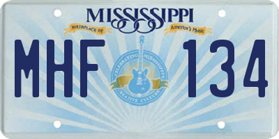 MS license plate MHF134