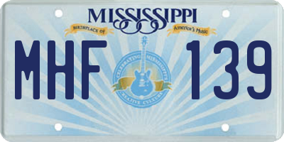 MS license plate MHF139