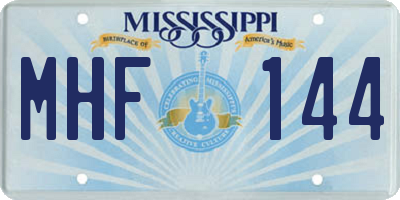 MS license plate MHF144
