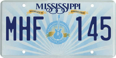 MS license plate MHF145