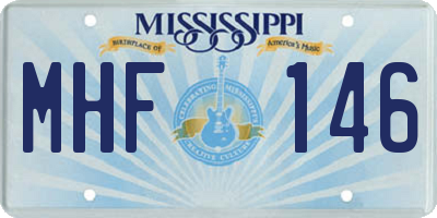 MS license plate MHF146