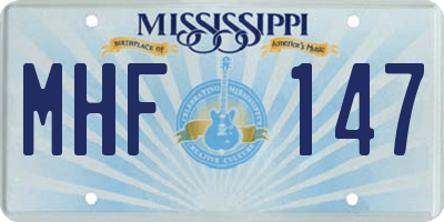 MS license plate MHF147