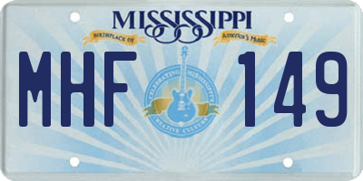 MS license plate MHF149