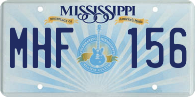 MS license plate MHF156