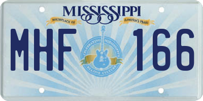 MS license plate MHF166