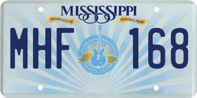 MS license plate MHF168
