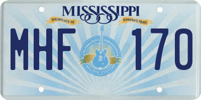 MS license plate MHF170