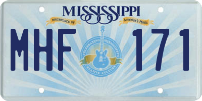 MS license plate MHF171