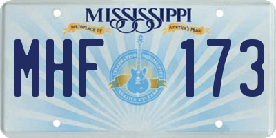 MS license plate MHF173