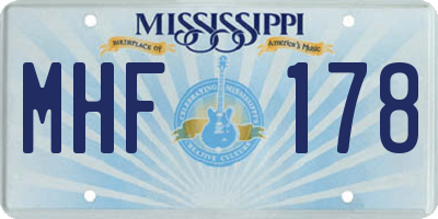 MS license plate MHF178