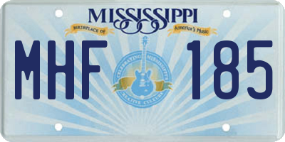 MS license plate MHF185