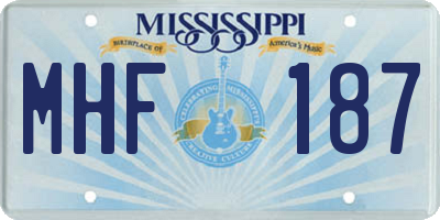 MS license plate MHF187