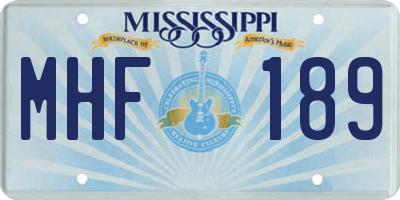 MS license plate MHF189