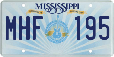 MS license plate MHF195