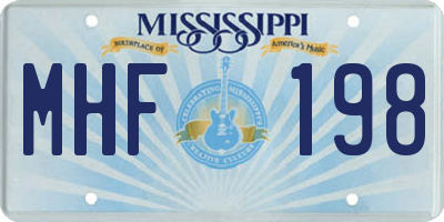MS license plate MHF198