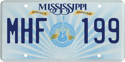 MS license plate MHF199