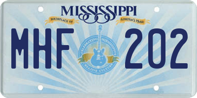 MS license plate MHF202