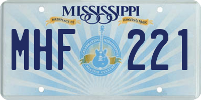 MS license plate MHF221