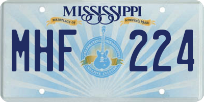 MS license plate MHF224