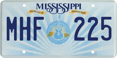 MS license plate MHF225