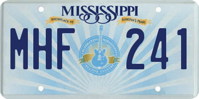 MS license plate MHF241