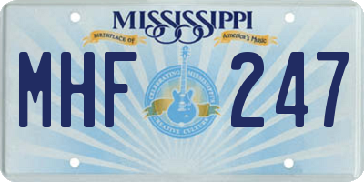 MS license plate MHF247