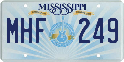 MS license plate MHF249