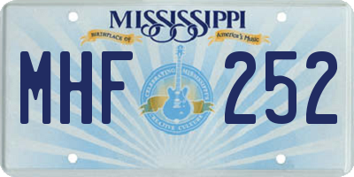 MS license plate MHF252