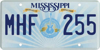 MS license plate MHF255
