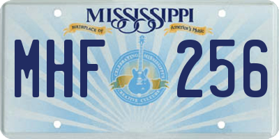 MS license plate MHF256
