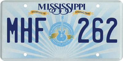 MS license plate MHF262