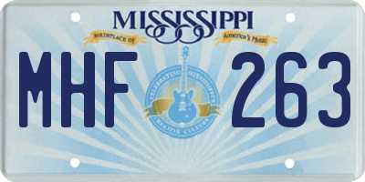 MS license plate MHF263