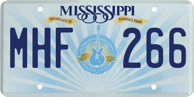MS license plate MHF266
