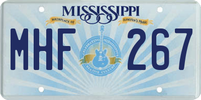 MS license plate MHF267