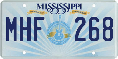 MS license plate MHF268